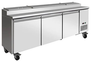 Thermaster TPB2400 3 Door Pizza Prep Bench Fridge