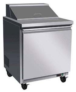 Thermaster TSB735 1 Door Pizza Prep Bench Fridge