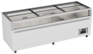 Thermaster ZCD-L250G Glass Sliding Lid 1105L Supermarket Island Freezer