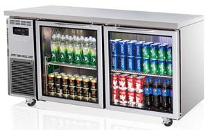 Turbo Air KGR15-2-(600) 2 Glass Door Undercounter Fridge 600mm