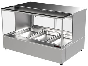 Woodson W.HFHSQ23 3 Module Heated Chicken Display Square Glass Profile