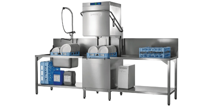 Commercial pass through dishwashers