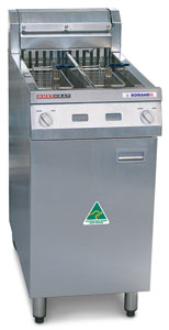 Austheat AF822 Double Pan Two Basket Floor Model Fryers