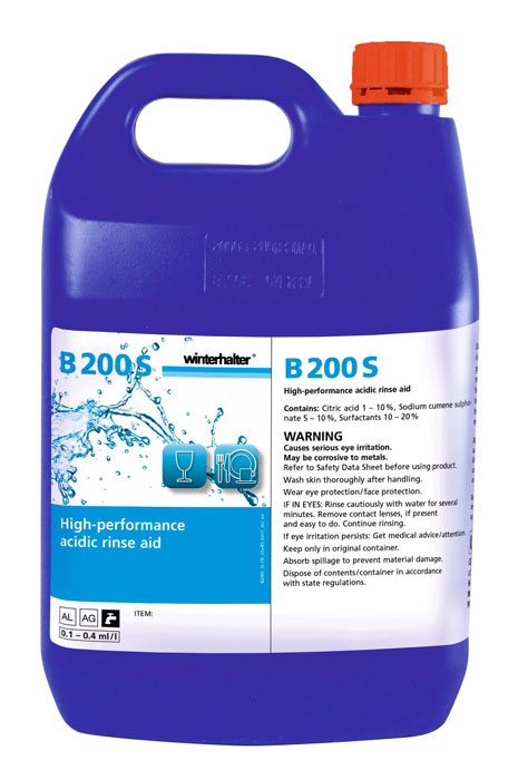 Winterhalter B200S 2 off 5 Lt Bottles Dishwasher Rinse Aid (20006968)