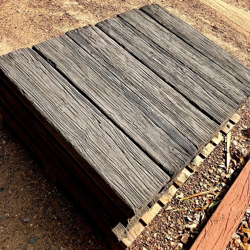 Concrete Wood Grain Half Sleepers Sealed