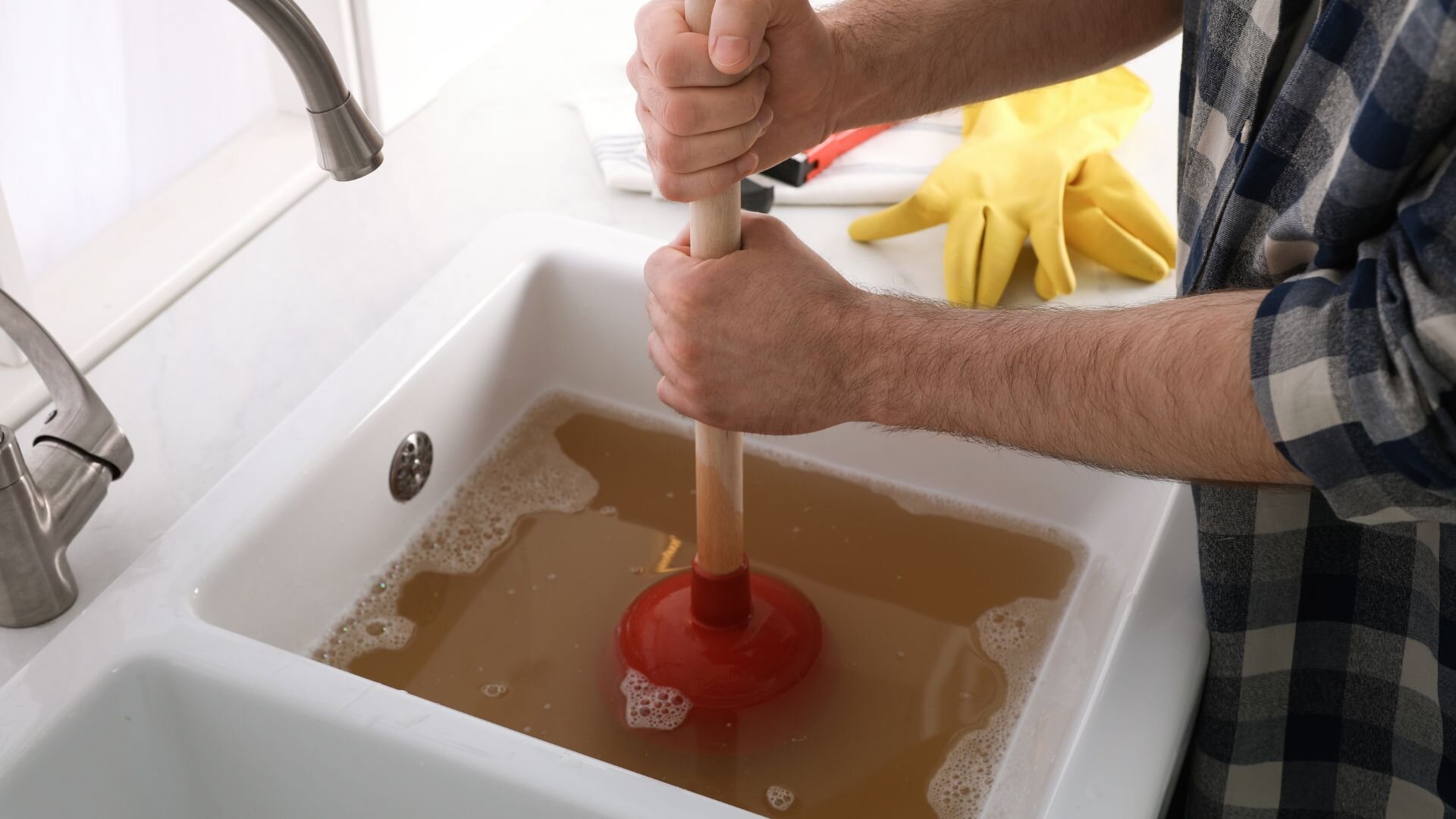 Plunging Clogged Sink