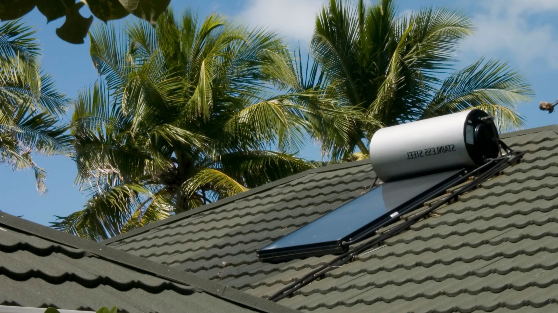 Solar Hot Water Installed Roof