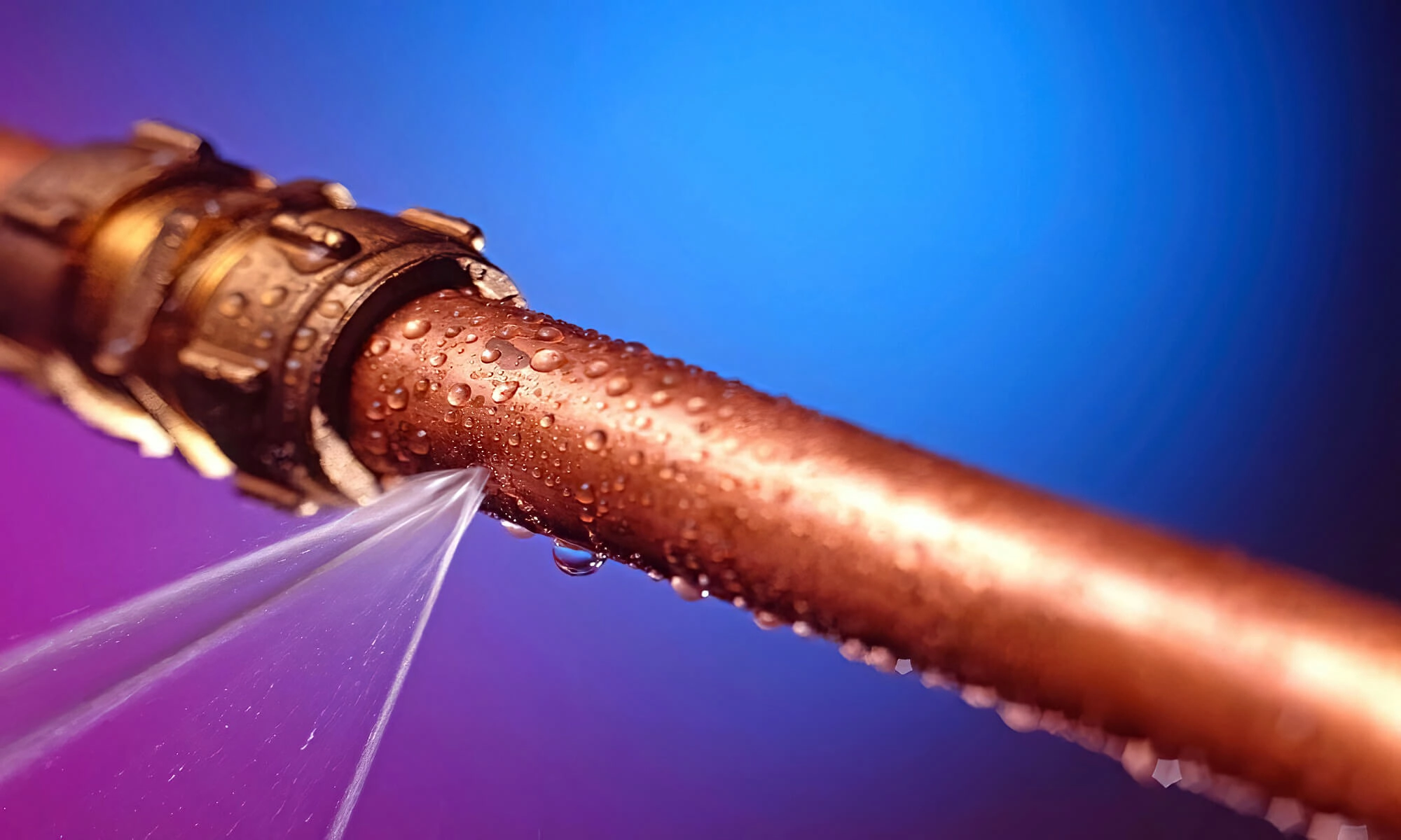 Copper Pipe Bursted Side