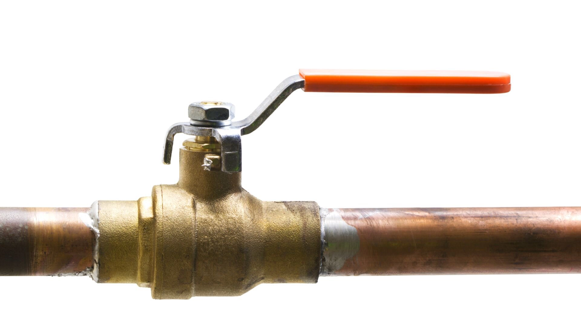 Copper Water Main Red Handle