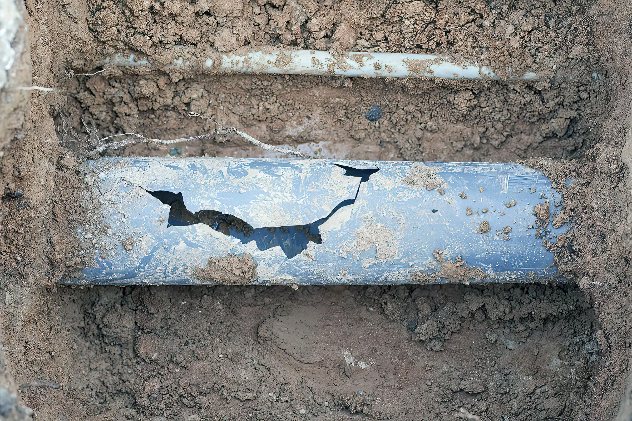 Cracked Pipe Soil
