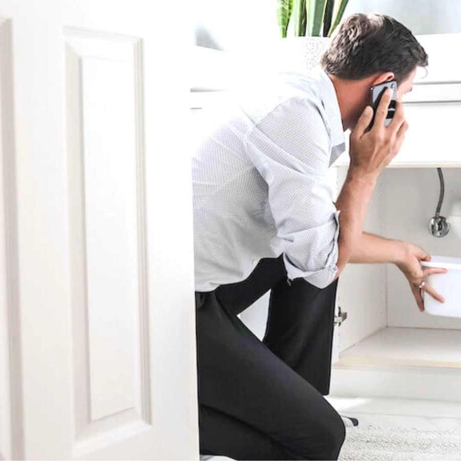 Homeowner Calling Emergency Plumber Leak