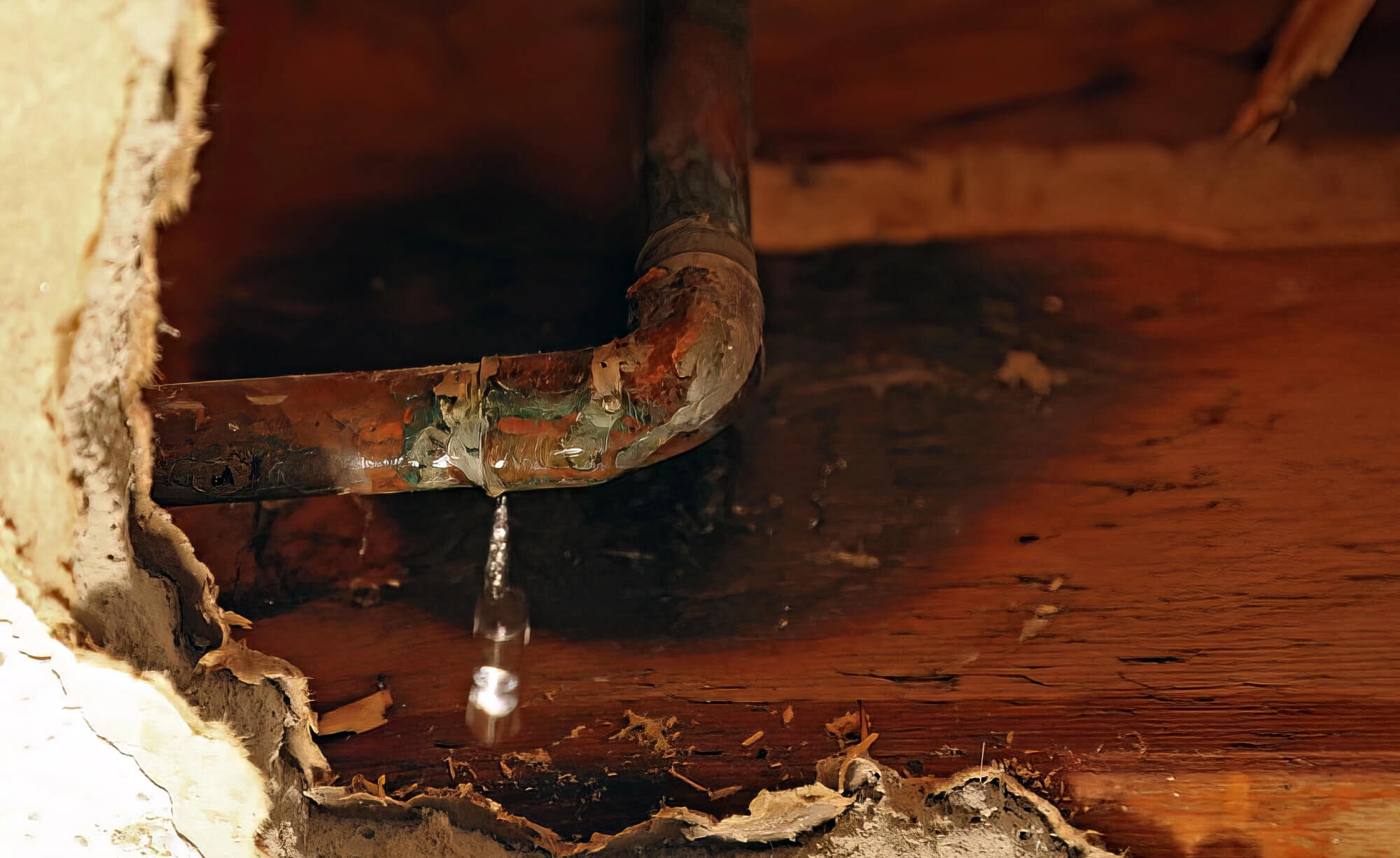 Leaking Copper Pipe Wall