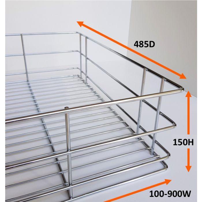 Image 1 Wardrobe Pull Out Wire Basket (150mm High)
