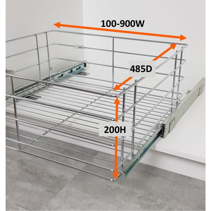 Image 1 200H Laundry Steel Basket, 485D (Incl. Slides)