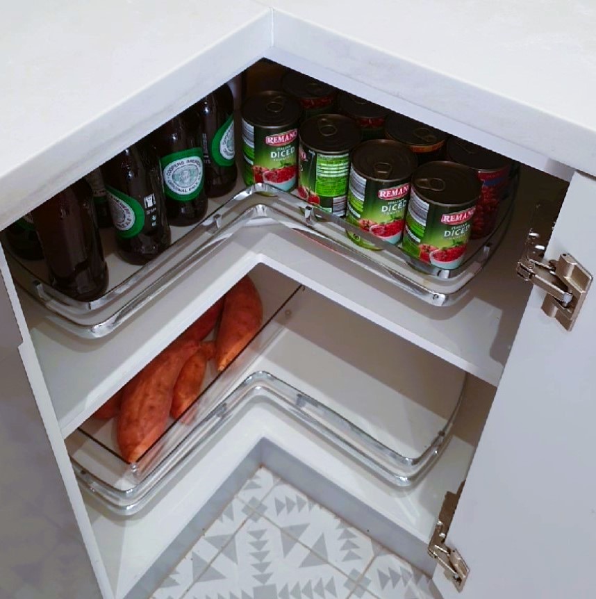 Image 2 3/4 Lazy Susan, 2 Trays (610Diameter), Bottom Mount