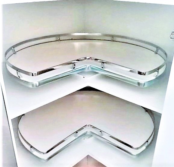 Image 1 3/4 Lazy Susan, 2 Trays (610Diameter), Bottom Mount