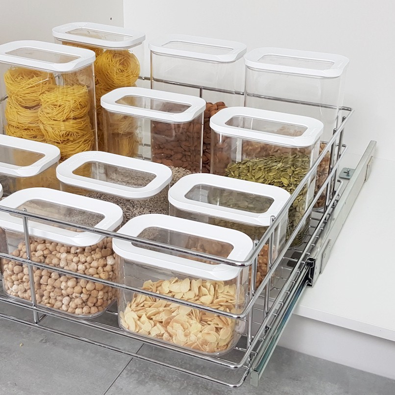 Thumbnail image of Pull Out Pantry Wire Basket (100mm High) Bottom Mount