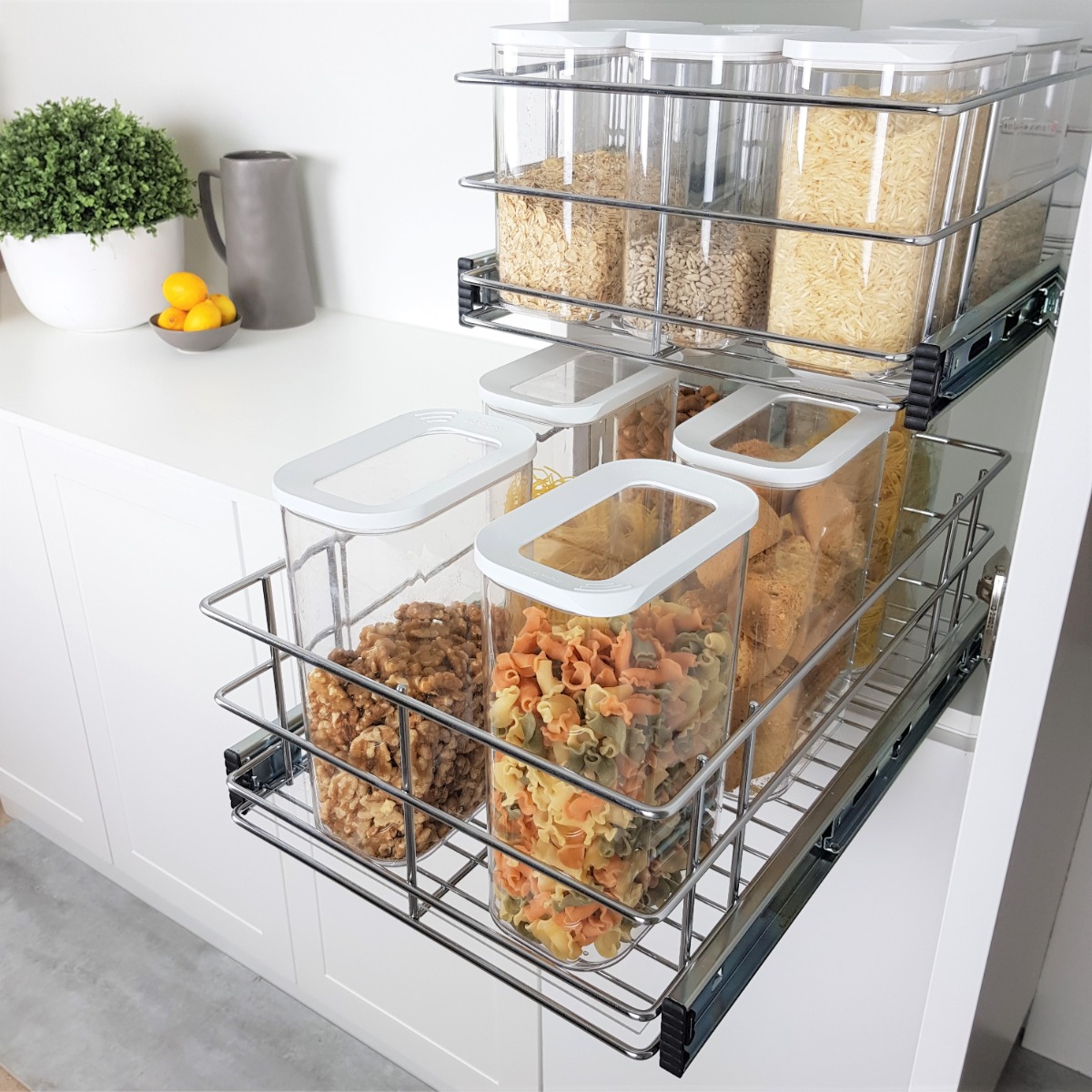 Thumbnail image of Pull Out Pantry Wire Basket (150mm High) Bottom Mount