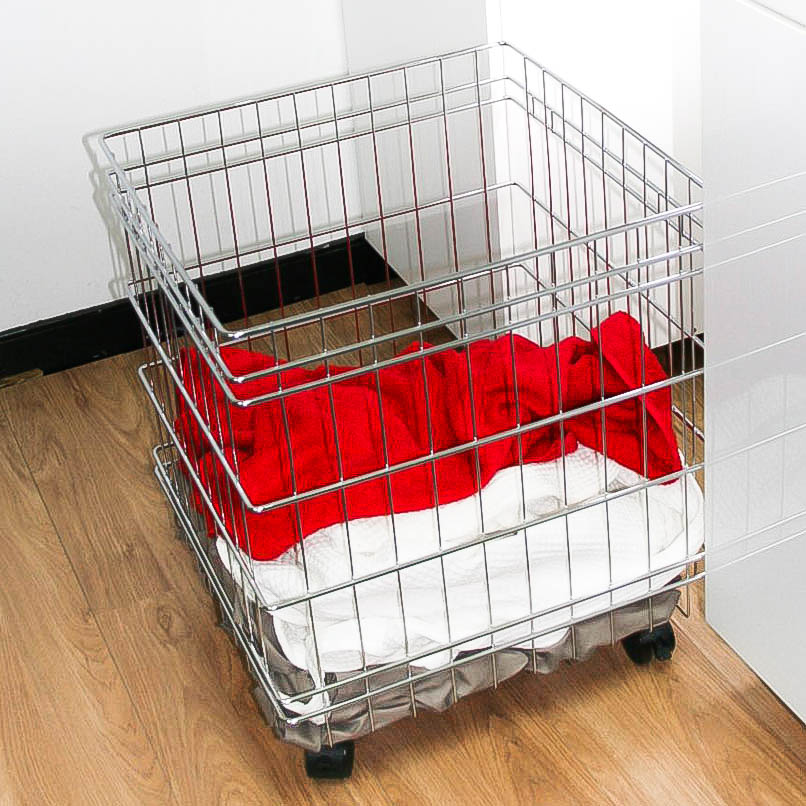 Thumbnail image of Laundry Basket, 500H Stainless Steel Basket (Incl. Castors)