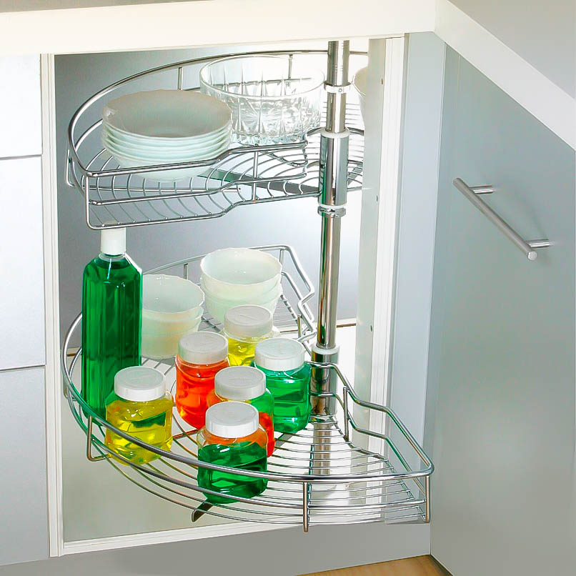 Thumbnail image of Corner Storage: 1/2 Lazy Susan - stainless steel (700D)
