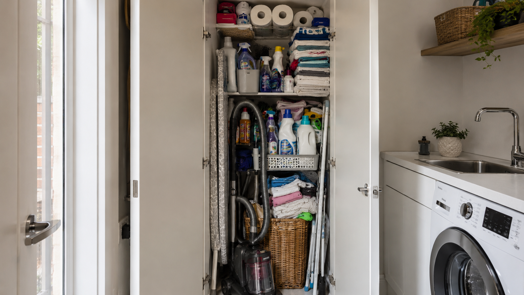 Thumbnail image of No Laundry Storage Space? Here's How We Fixed a Narrow Cabinet