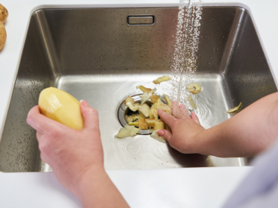 Don't flush food scraps down the sink