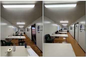 Crib room before and after, minesite cleaning project