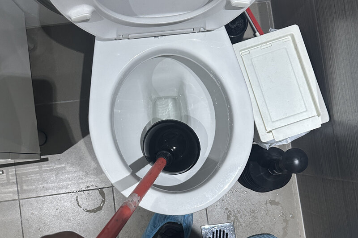 Plunging toilet