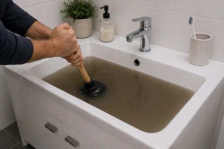 blocked bathroom sink drain
