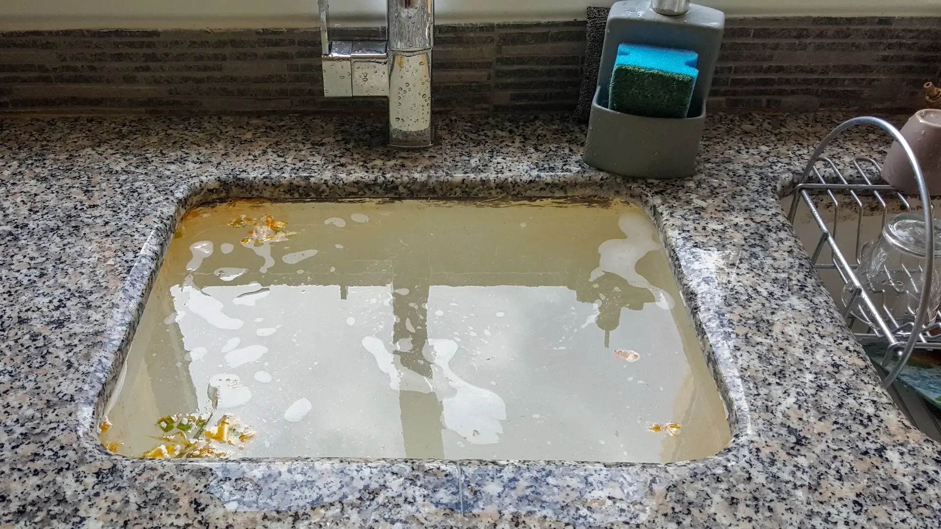 sink blocked with water