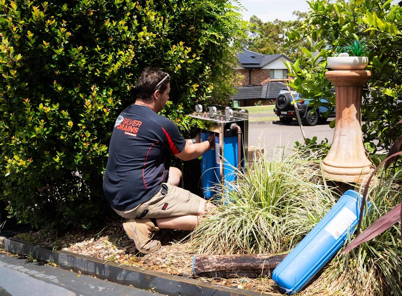 Team member with filter equipment