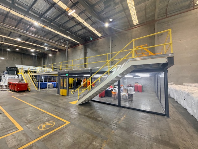125m2 Custom Mezzanine - Salvos Stores Textile Recovery Facility