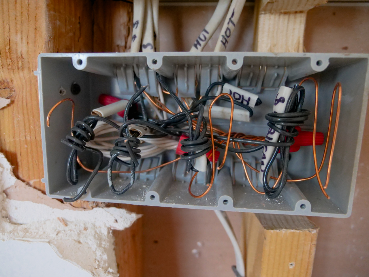 Frayed and exposed wiring