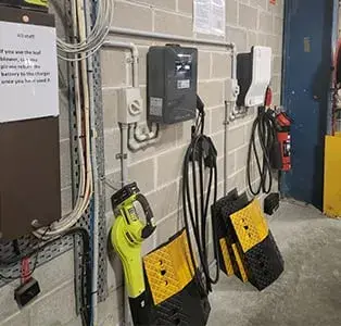 level 2 ev charger installation on a garage wall for optimal home charging of your electric car