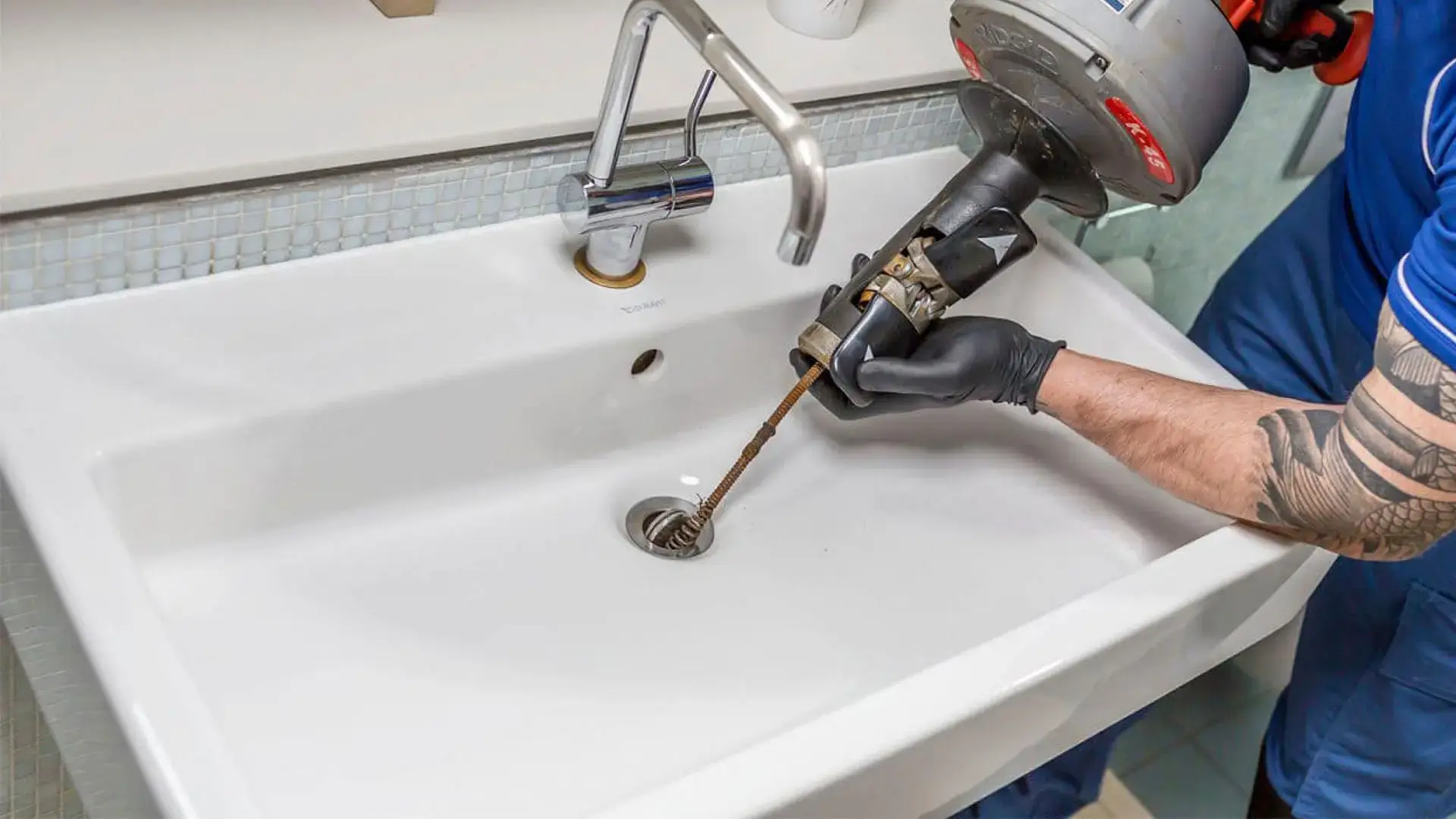 clearing blocked sink