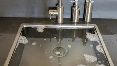 Blocked kitchen sink