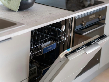 Built In Dishwasher Half Open