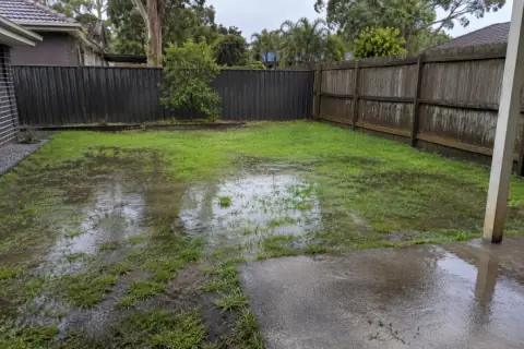 flooded backyard