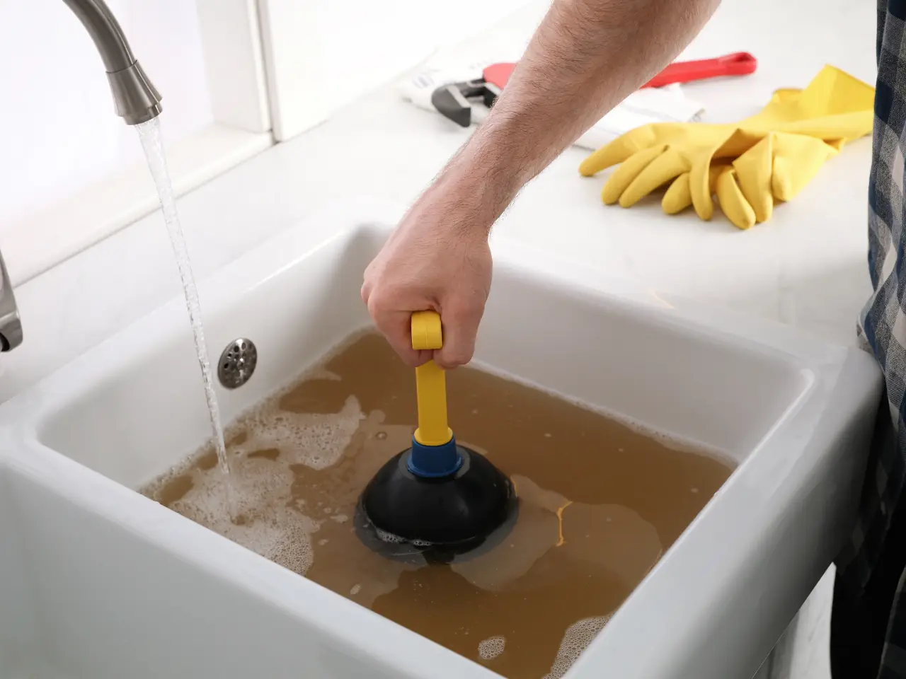 Blocked drain in bathroom
